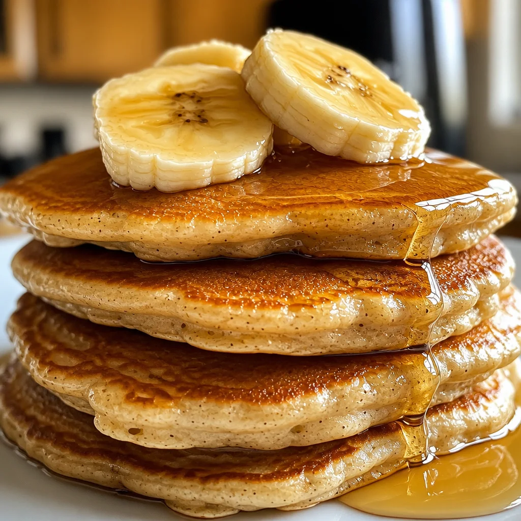 Fluffige Protein-Pancakes mit Banane aus der Heißluftfritteuse, lecker und gesund.